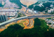 Road T7 in Ma On Shan, Hongkong, China.