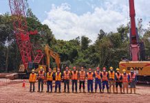 中交马东铁项目第六分部桥梁桩基首钻施工顺利进行