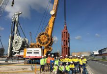 新加坡大士污水处理厂2A标段项目深井地连墙首幅混凝土成功浇筑