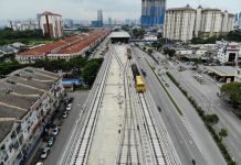 吉隆坡地铁二号线项目完成高架段道岔施工