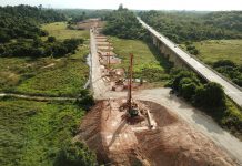 马东铁六分部32号桥桩基正式开始施工