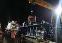 马东铁六分部关丹预制梁场第100片T梁成功浇筑