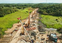 马东铁六分部11号特大桥桩基全部完成