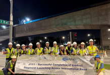 新加坡地铁裕廊区域线J111标段节段箱梁完成全线架设