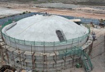 马中关丹国际物流园供水工程吸水池穹顶顺利浇筑